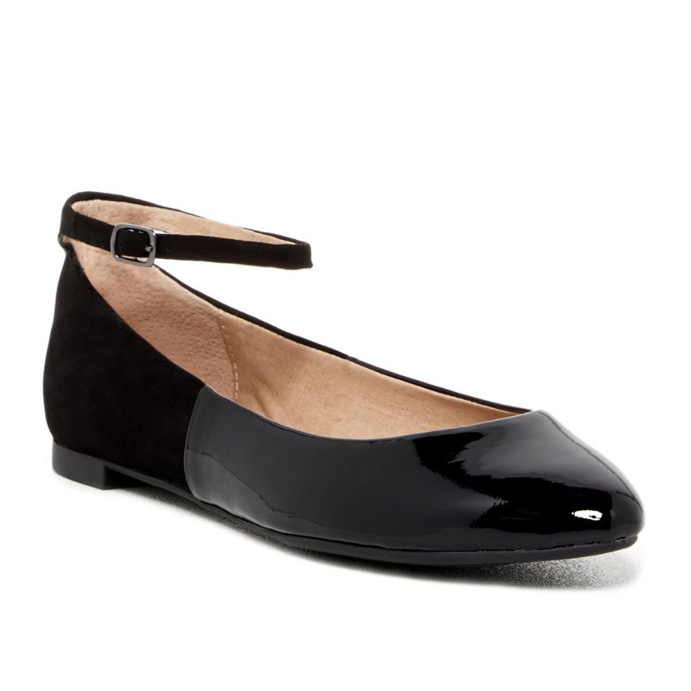 New in box SPLENDID ISABEL Black Patent Suede Designer COMFORT Ballet Flats 6M